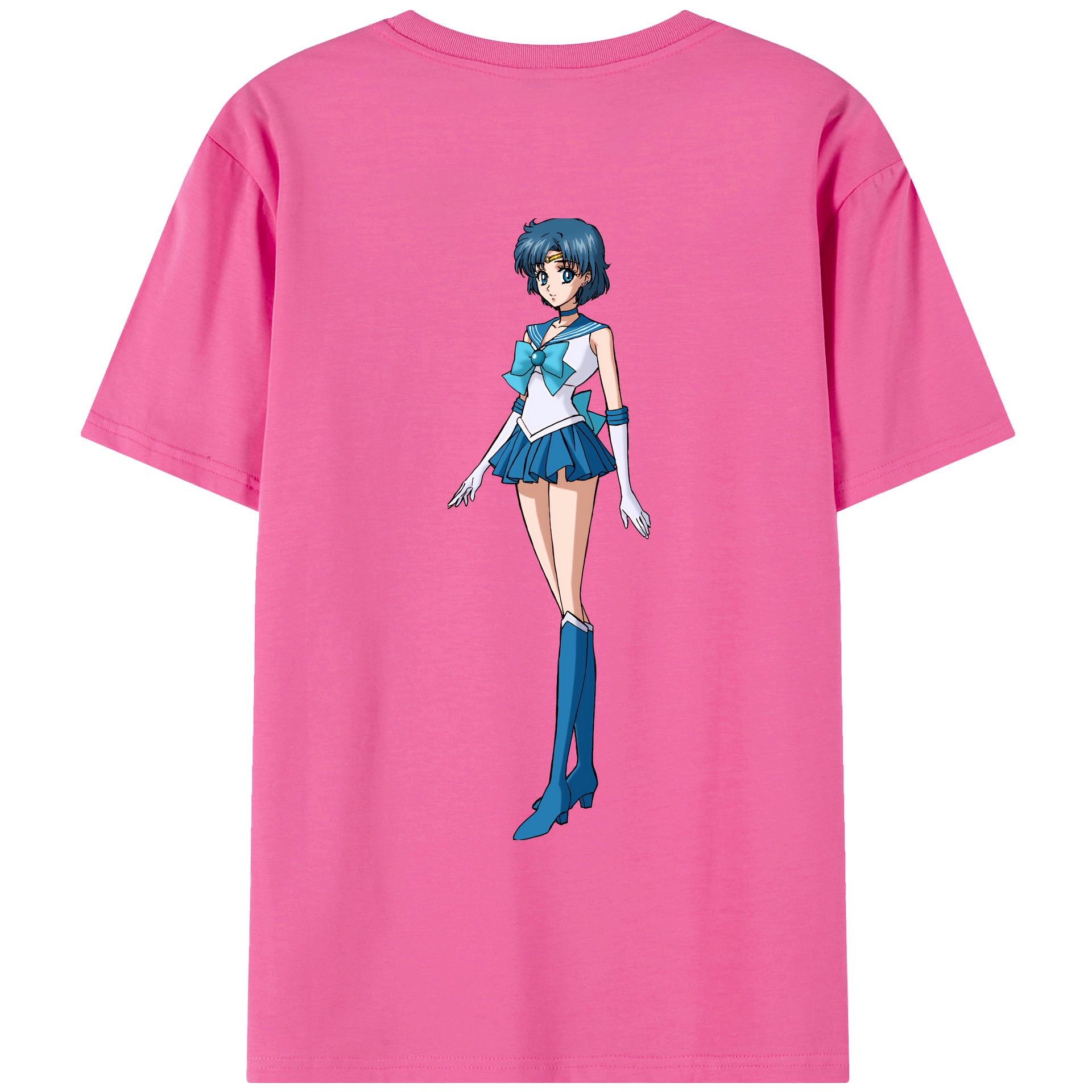 （画像用） 美少女戦士セーラームーン 水野 亜美 みずの あみ Sailor Moon Mizuno Ami レディース半袖Tシャツ(バックプリント)